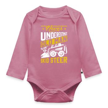 Funny Skid Steer Operator - Baby Bio-Langarm-Body - Mauve - Vorne
