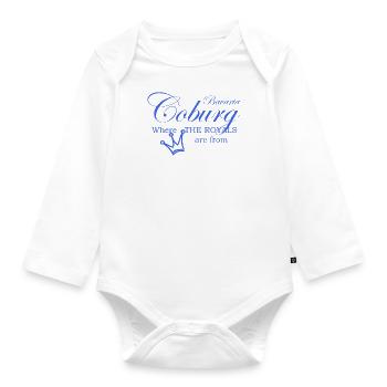 The Royals royalblau - Baby Bio-Langarm-Body - Weiß - Vorne