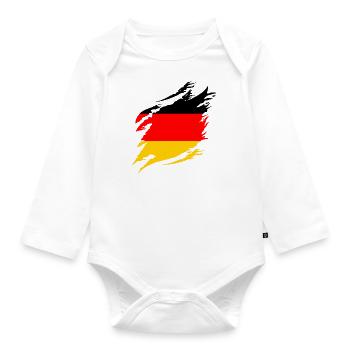 Drapeau allemand Drapeau allemand Utilisé Look Home - Body Bébé bio manches longues - blanc - Devant