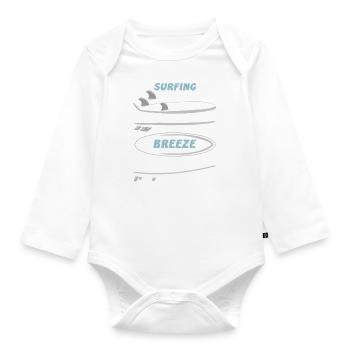 Surfing is a breeze if you know how to do it - Organic Longsleeve Baby Bodysuit - white - Front