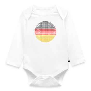 Deutschland Flagge Deutsche Fahne Used Look Heimat - Baby Bio-Langarm-Body - Weiß - Vorne