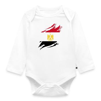 Ägypten Flagge Hurghada Afrika Ägyptische Fahne - Baby Bio-Langarm-Body - Weiß - Vorne