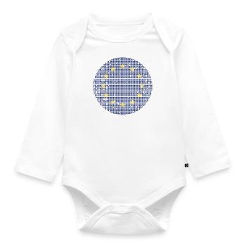 Europe Flag EU Euro European Flag - Organic Longsleeve Baby Bodysuit - white - Front