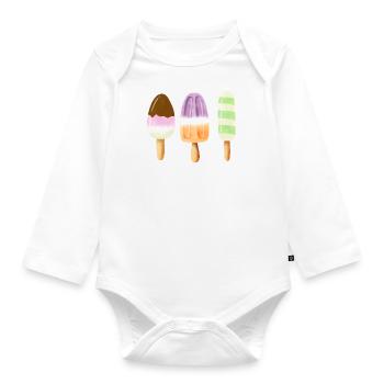 Eis am Stiel - Baby Bio-Langarm-Body - Weiß - Vorne
