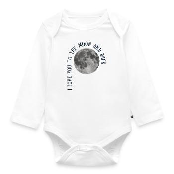 Mama I Love You To The Moon And Back - Baby Bio-Langarm-Body - Weiß - Vorne
