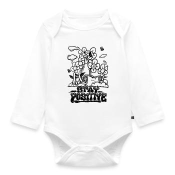Restez positif - Body Bébé bio manches longues - blanc - Devant