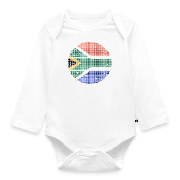 Afrique du Sud Drapeau Afrique Afrique Afrique du Sud - Body Bébé bio manches longues - blanc - Devant