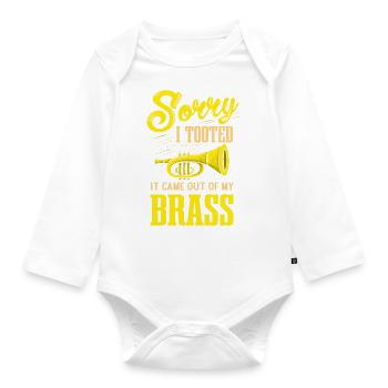 Funny Trumpeter Marching Band Sorry I Tooted Brass - Baby Bio-Langarm-Body - Weiß - Vorne