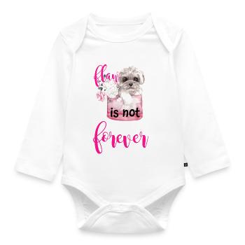 Only Flaw Of Shih Tzu Dog Funny Graphics - Organic Longsleeve Baby Bodysuit - white - Front