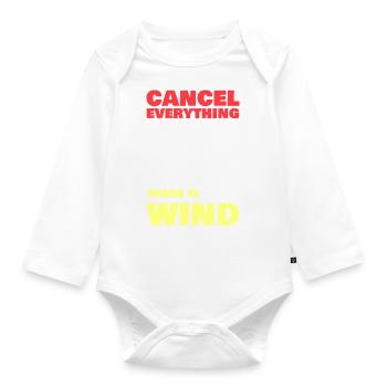 There Is Wind Funny Kitesurfer Kiteboarding - Baby Bio-Langarm-Body - Weiß - Vorne