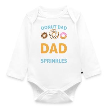 Drôle de beignet Papa Beignet Lover Dessert - Body Bébé bio manches longues - blanc - Devant