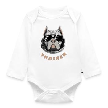 Pitbull Retro Turnschuhe Hund Terrier - Baby Bio-Langarm-Body - Weiß - Vorne