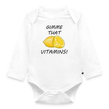 Gimme That Vitamins Ironic Citron Agrumes - Body Bébé bio manches longues - blanc - Devant