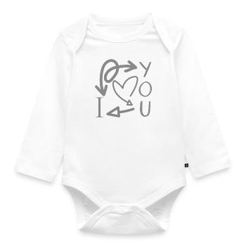 Ich liebe dich - Baby Bio-Langarm-Body - Weiß - Vorne