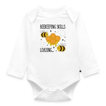 Honey Beekeeper Hobby Funny Quote - Organic Longsleeve Baby Bodysuit - white - Front
