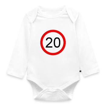 20 years very crisp script white - Baby Bio-Langarm-Body - Weiß - Vorne