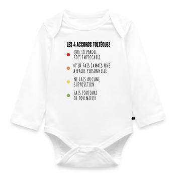 Les 4 accords toltèques - Body Bébé bio manches longues - blanc - Devant