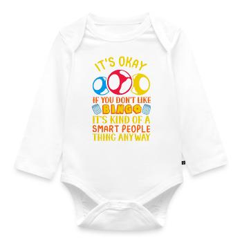 It's Okay If You Don't Like Bingo Funny Bingo - Organic Longsleeve Baby Bodysuit - white - Front