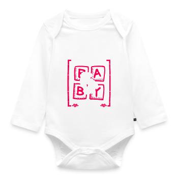Cousin Thinks It's a Girl Gender Reveal Funny - Organic Longsleeve Baby Bodysuit - white - Front