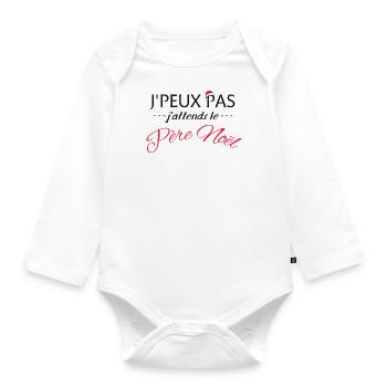 J'peux pas j'attends le Père Noël - Body Bébé bio manches longues - blanc - Devant