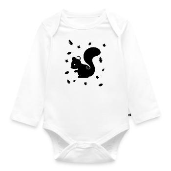 Eichhörnchen - Streifenhörnchen - Waldtier - Natur - Baby Bio-Langarm-Body - Weiß - Vorne
