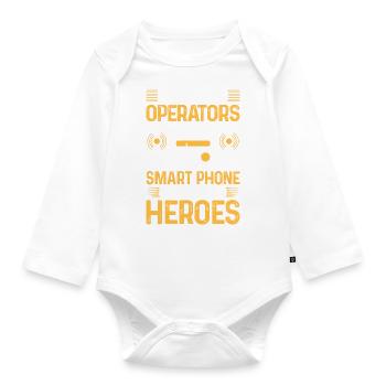 Ham Radio Operator Funny Amateur Radio - Organic Longsleeve Baby Bodysuit - white - Front
