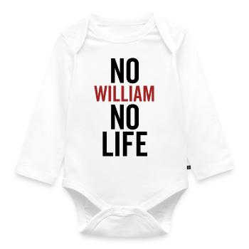 Kein William Kein Leben - Baby Bio-Langarm-Body - Weiß - Vorne