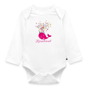 karnewal,wal,konfetti,karneval,walfisch - Baby Bio-Langarm-Body - Weiß - Vorne