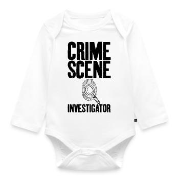 Enquêteur sur les scènes de crime Détective privé Expert Graphique - Body Bébé bio manches longues - blanc - Devant