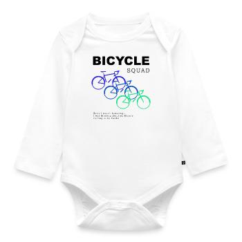 Bicycle Squad Hobby-Radfahrer - Baby Bio-Langarm-Body - Weiß - Vorne