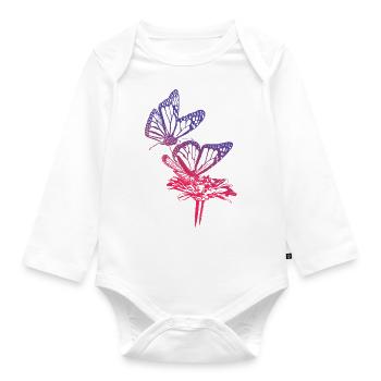 Monarch Butterfly Sketch Graphic Butterfly Lovers - Body Bébé bio manches longues - blanc - Devant