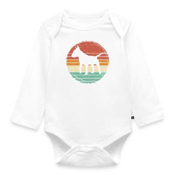 Bull Terrier Retro Gift - Organic Longsleeve Baby Bodysuit - white - Front