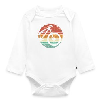 Mountainbike Mountainbiker Fahrrad Retro Geschenk - Baby Bio-Langarm-Body - Weiß - Vorne