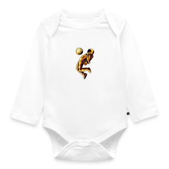 Football in space - Organic Longsleeve Baby Bodysuit - white - Front