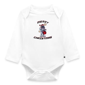 Astronaut Christmas Weihnachten - Organic Longsleeve Baby Bodysuit - white - Front