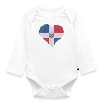 Dominikanische Republik Flagge Dom Rep Fahne Reise - Baby Bio-Langarm-Body - Weiß - Vorne
