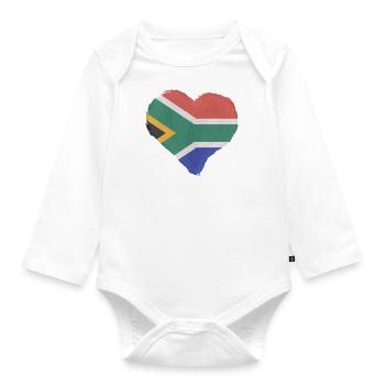 South Africa flag Africa South African flag - Organic Longsleeve Baby Bodysuit - white - Front
