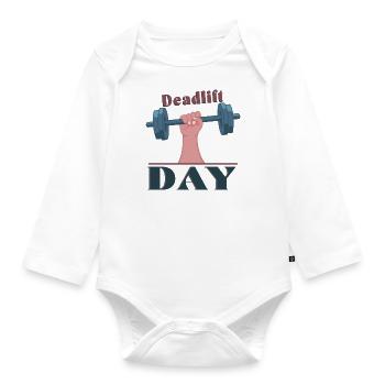 Deadlift Day Powerlifter Gym Entraînement - Body Bébé bio manches longues - blanc - Devant