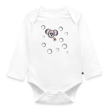 Bande dessinée Mouse Cheese - Body Bébé bio manches longues - blanc - Devant