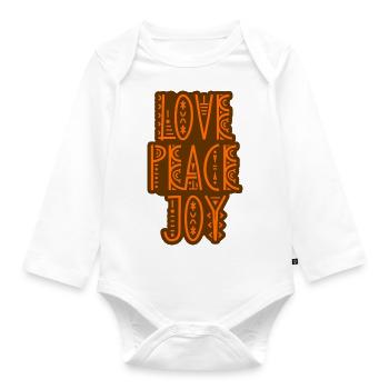 Hippie - Baby Bio-Langarm-Body - Weiß - Vorne
