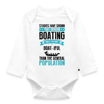Drachenboot und Drachenboot Crew - Baby Bio-Langarm-Body - Weiß - Vorne