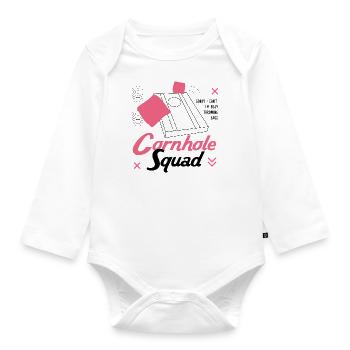 Cornhole Squad Ironic Saying Sack Tossing - Body Bébé bio manches longues - blanc - Devant