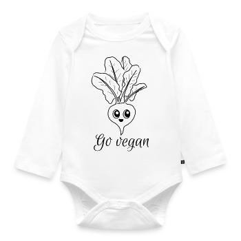 Rübe-go vegan! - Baby Bio-Langarm-Body - Weiß - Vorne