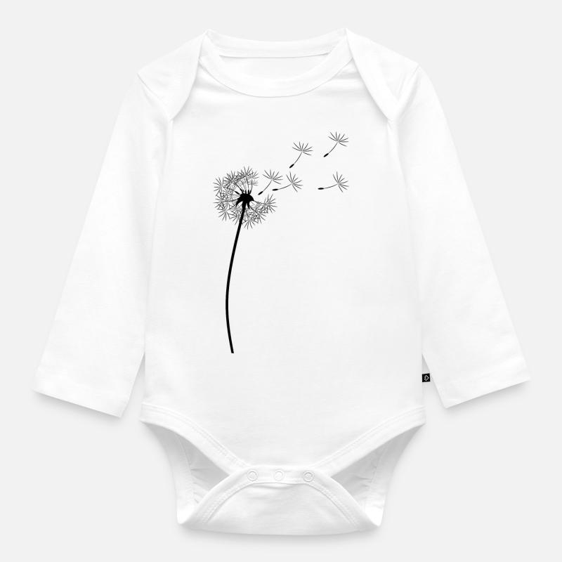 Pissenlit - Body Bébé bio manches longues - blanc
