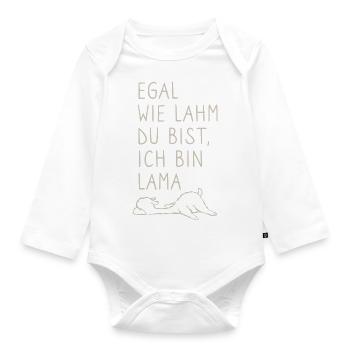 Egal wie lahm du bist ich bin lama - Wortspiel - Baby Bio-Langarm-Body - Weiß - Vorne
