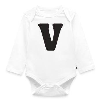 V - Baby Bio-Langarm-Body - Weiß - Vorne