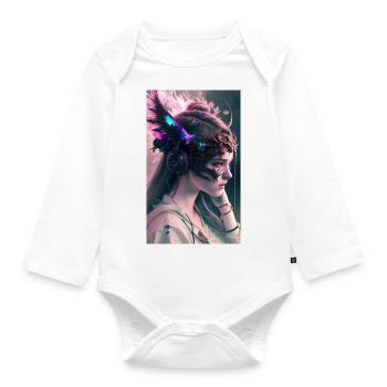 ARTWORK Dragon Girl Mel - Body Bébé bio manches longues - blanc - Devant