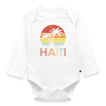 Haïti - Body Bébé bio manches longues - blanc - Devant