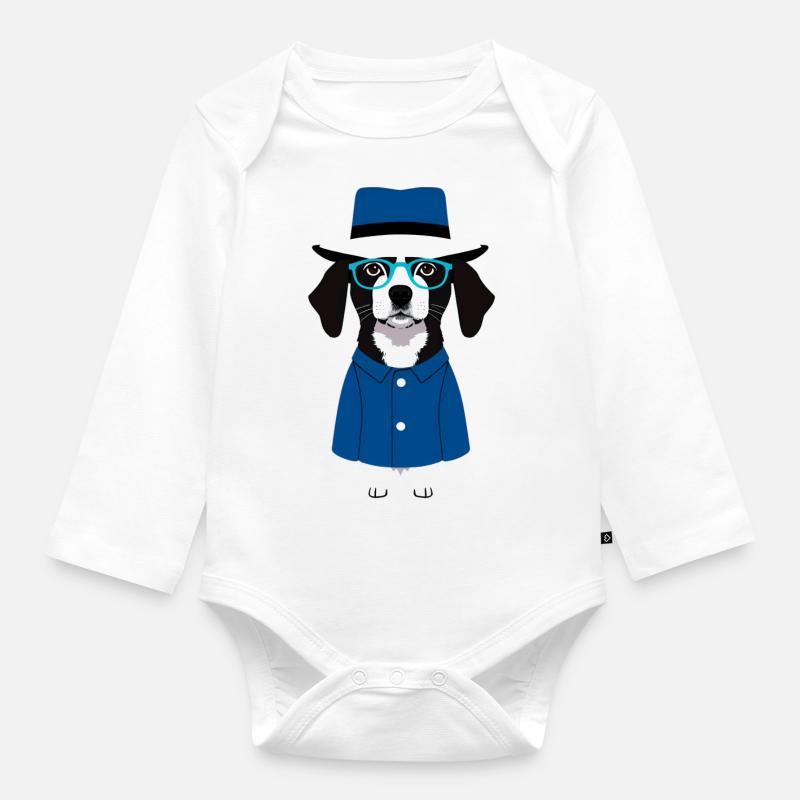 Drôle de chien - Body Bébé bio manches longues - blanc