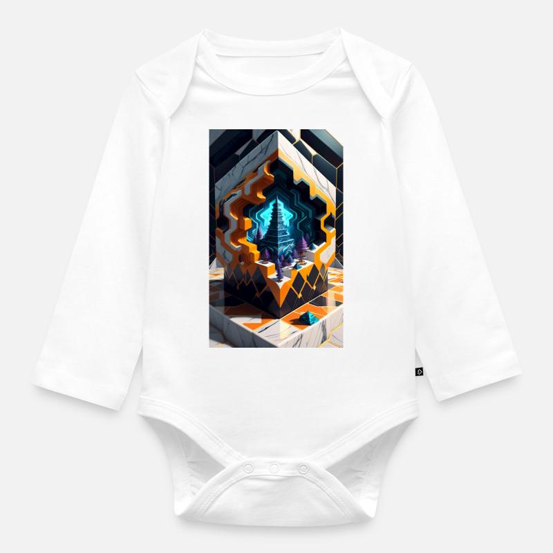 Cosmic Elements - Organic Longsleeve Baby Bodysuit - white
